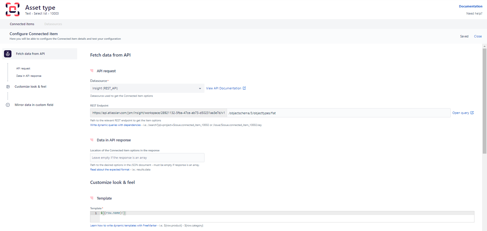 Elements Connect - Asset type configuration