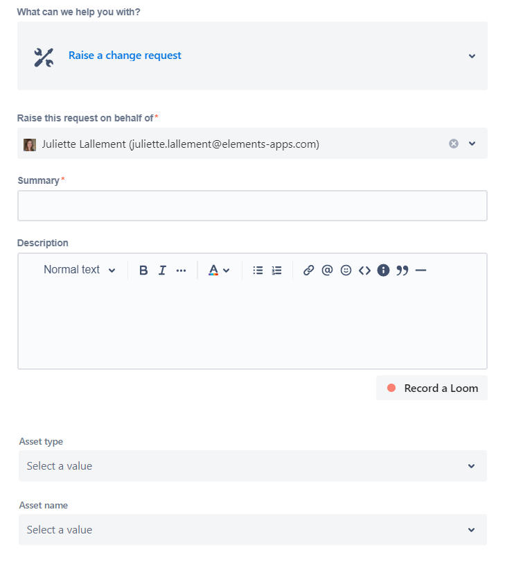 JSM form with Connected items