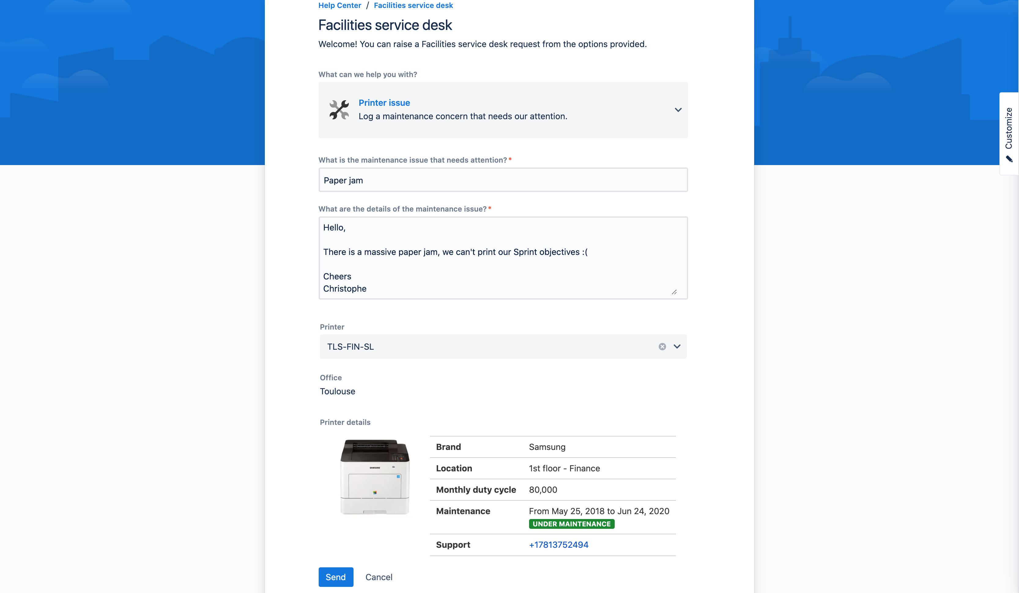 Select list and Read Only types in action