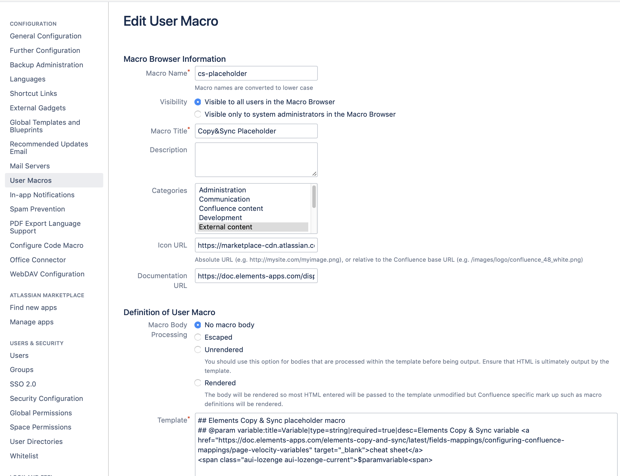 Copy and Sync user macro configuration