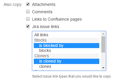 Attachements and linked issues in Copy and Sync operation