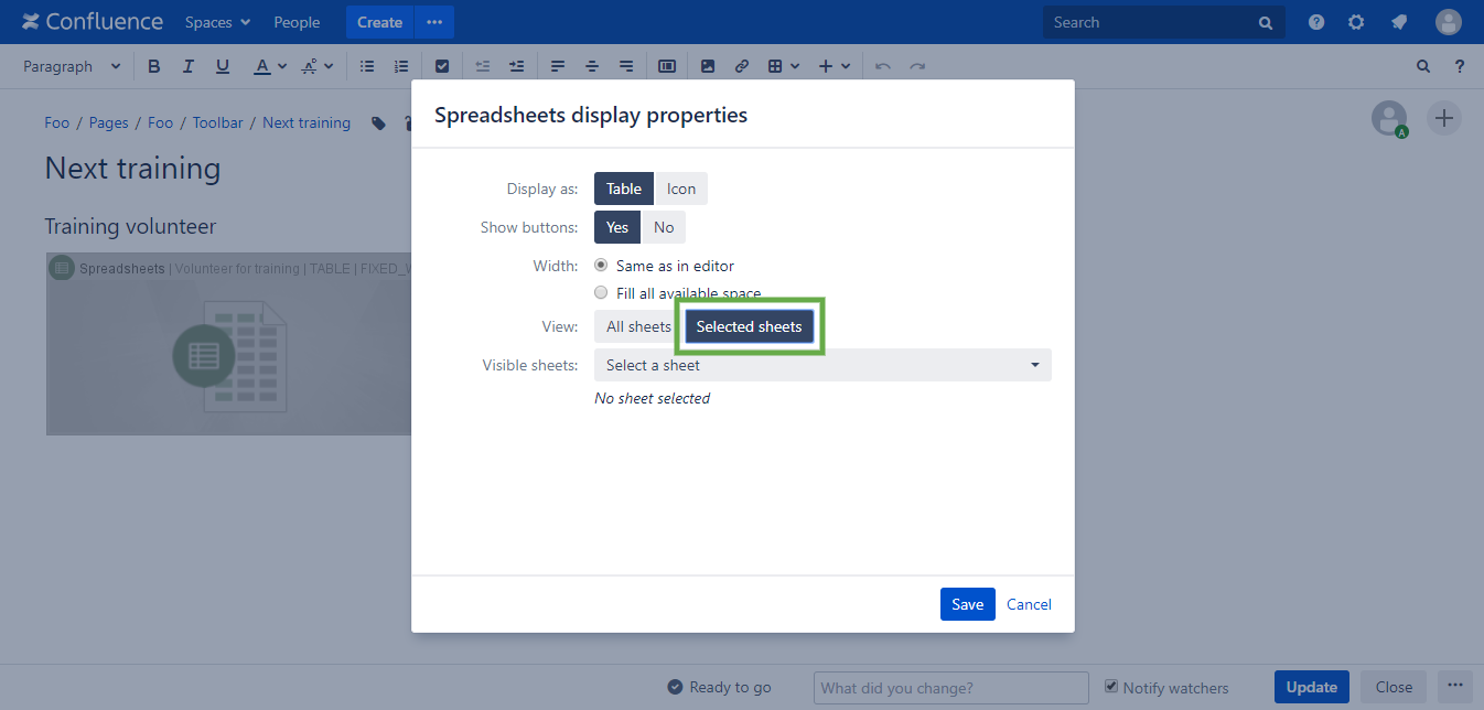 How to display advanced table(s) on a Confluence page?