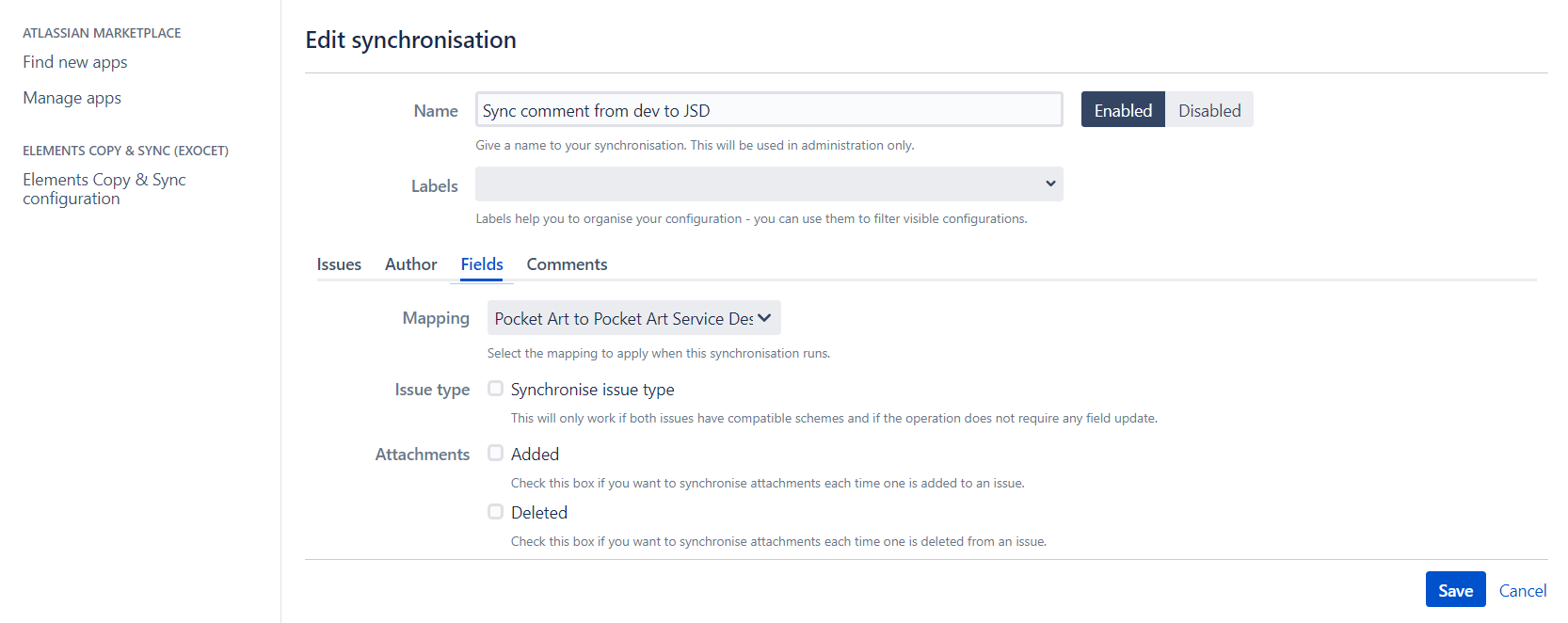 Synchronize comments from Jira to JSD