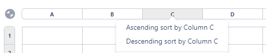 Sorting data by column