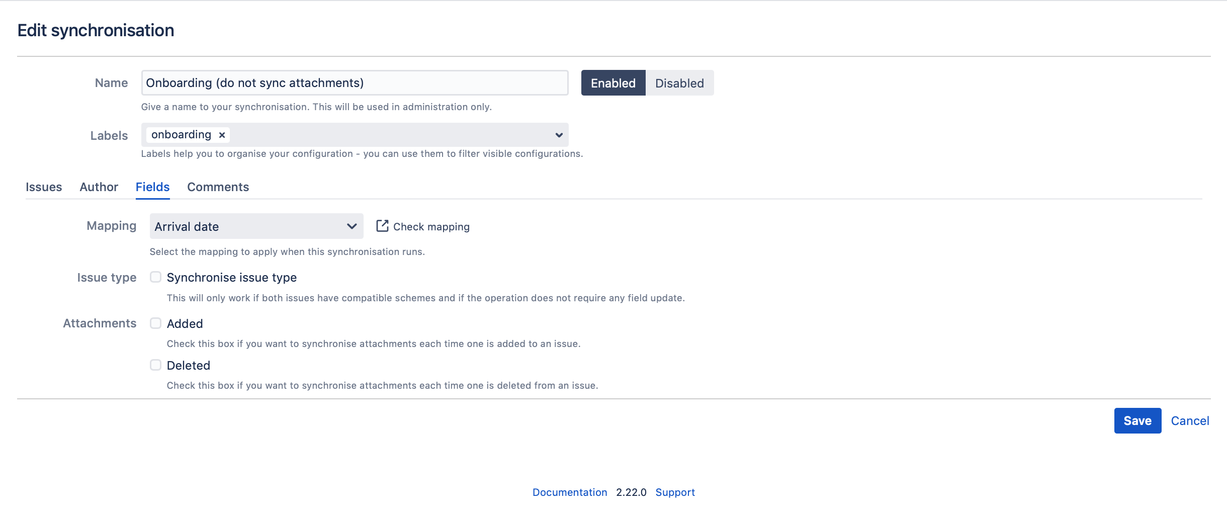 Arrival date synchronization for onboarding