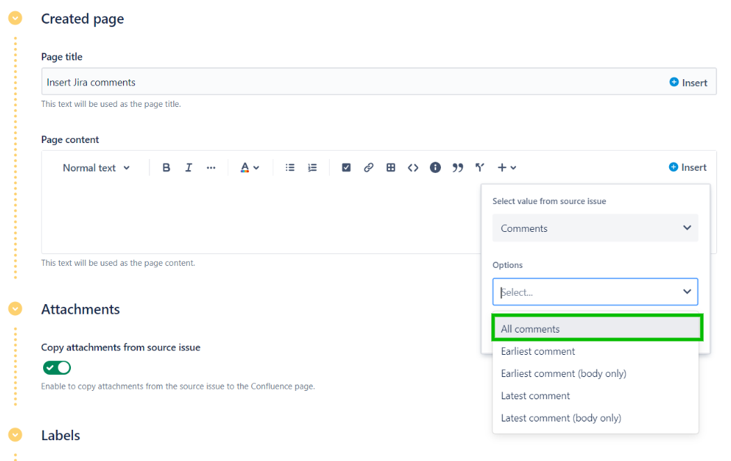 Copy Jira comments to Confluence pages