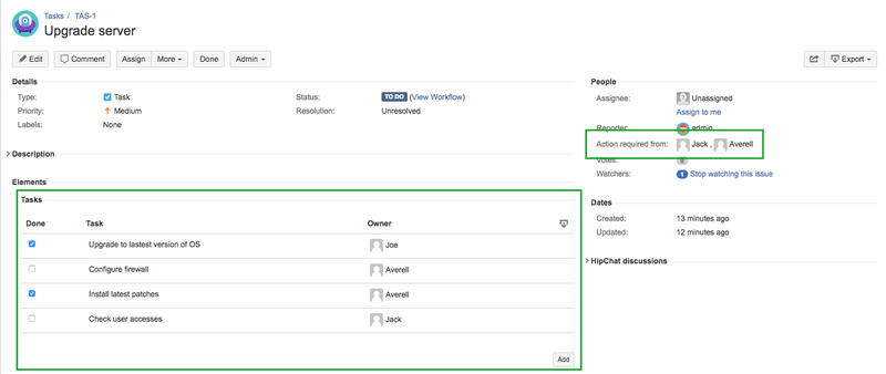 Display users associated to unchecked tasks in a user script field (ScriptRunner)