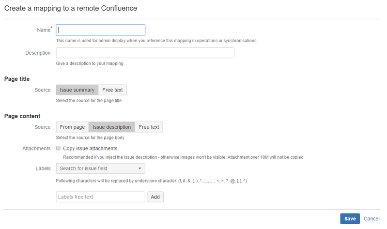 Confluence Mapping configuration