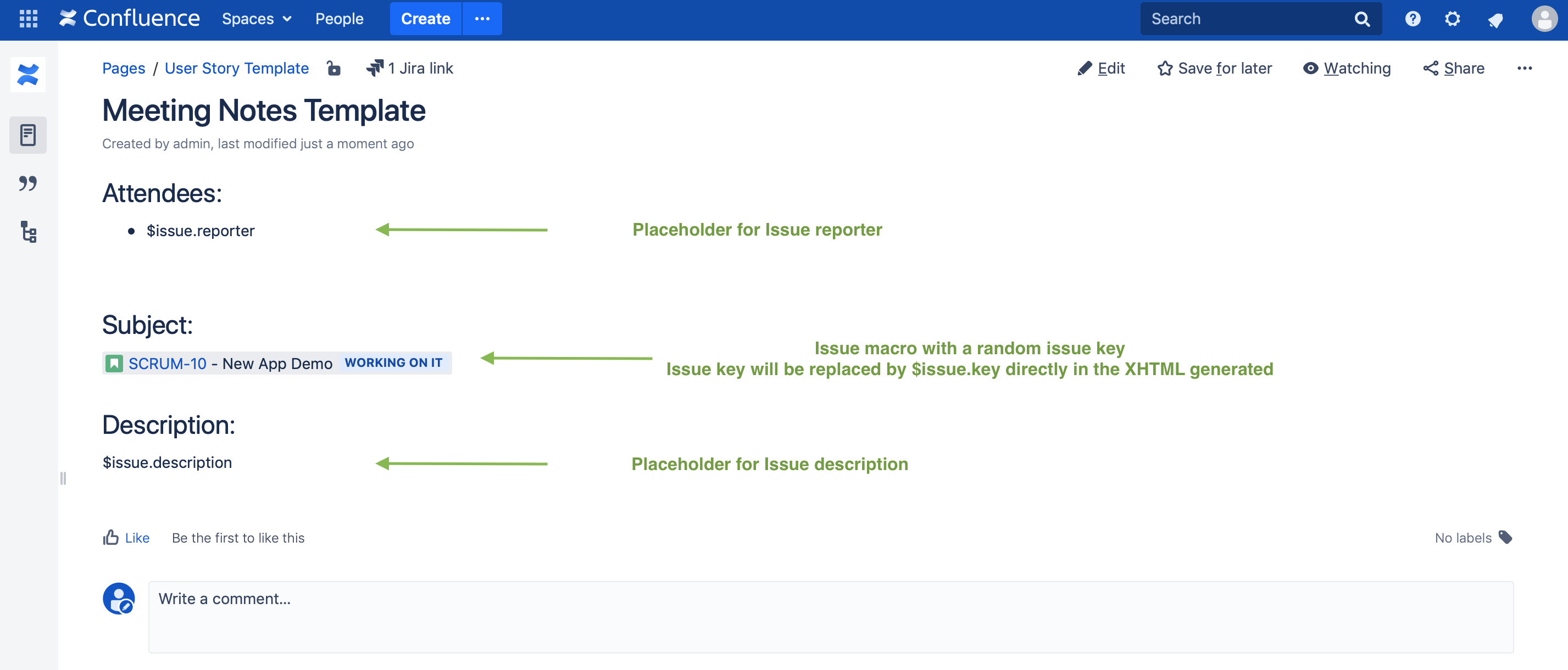 Confluence mapping free text source