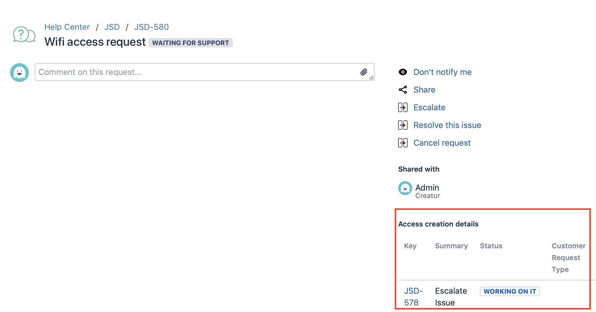 Data Panel to display linked issues in JSD portal