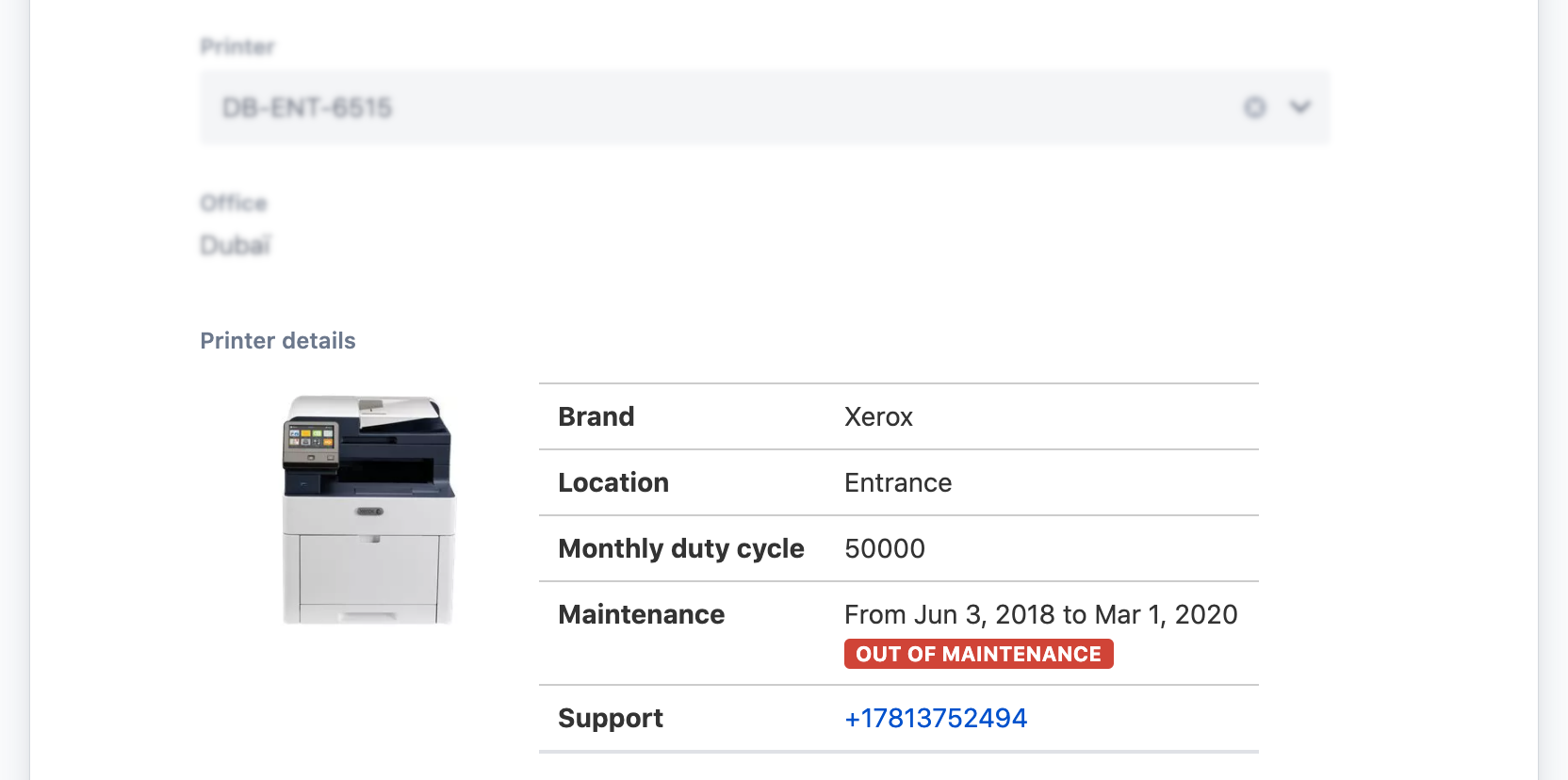 Query and Template - Read only in action - Printer details - Elements Connect for Jira Cloud.png