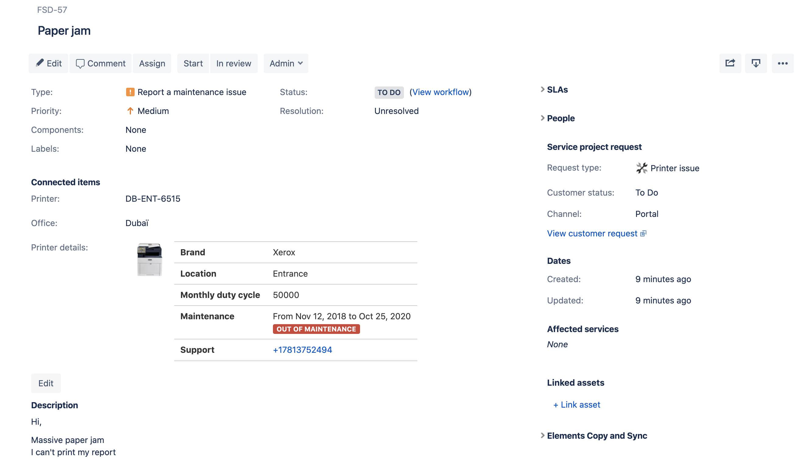 Agent view old issue view - Elements Connect.png