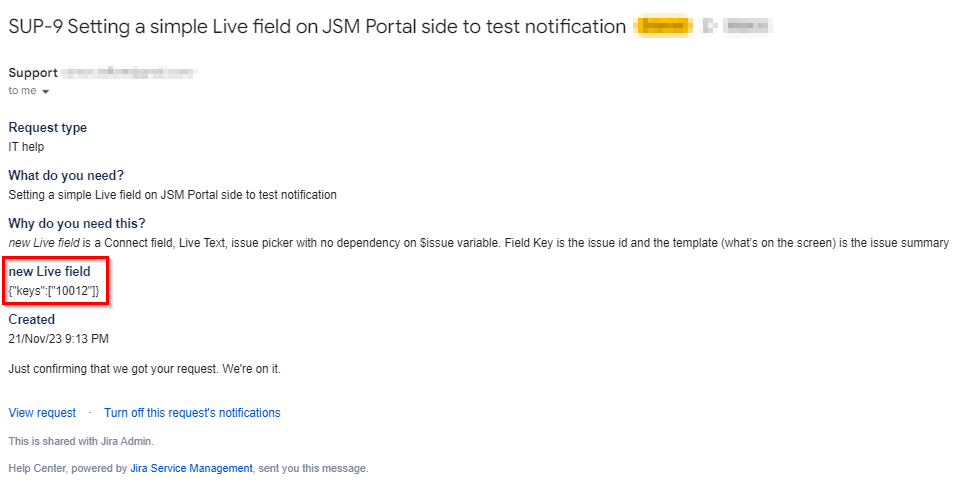 2023-11-21 15_17_29-SUP-9 Setting a simple Live field on JSM Portal side to test notification - nell.png