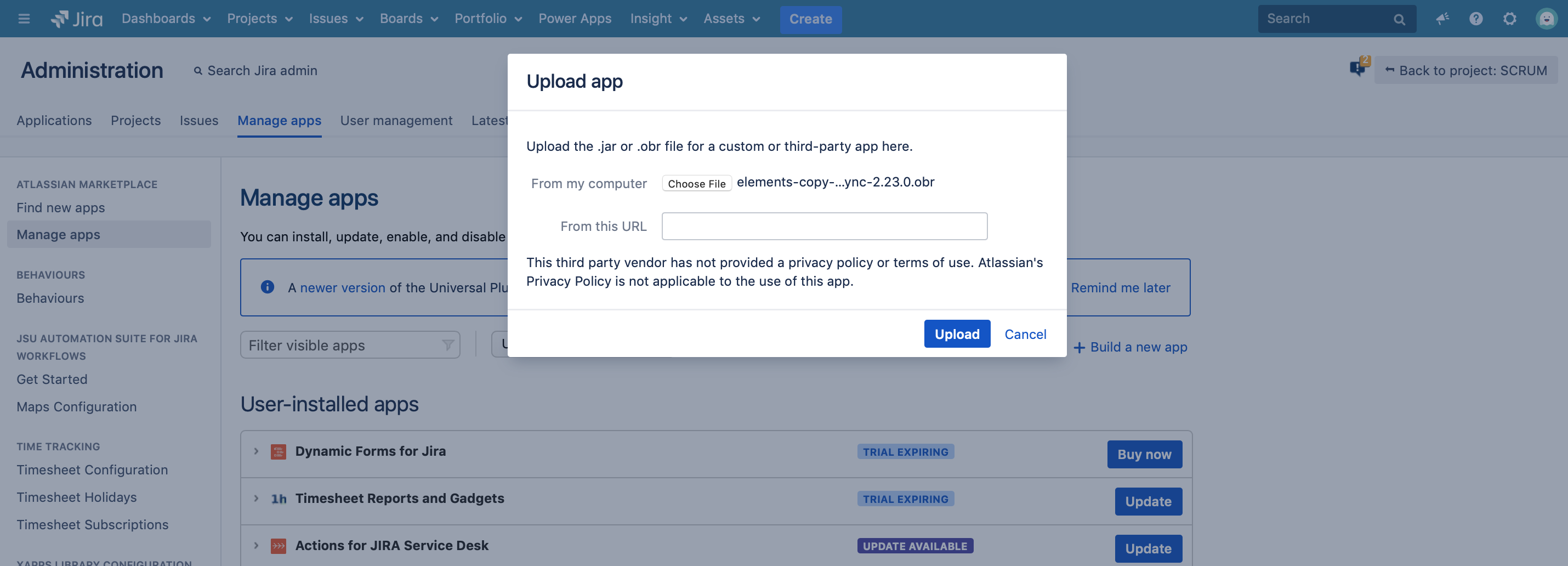Elements Copy and Sync Installation by obr file
