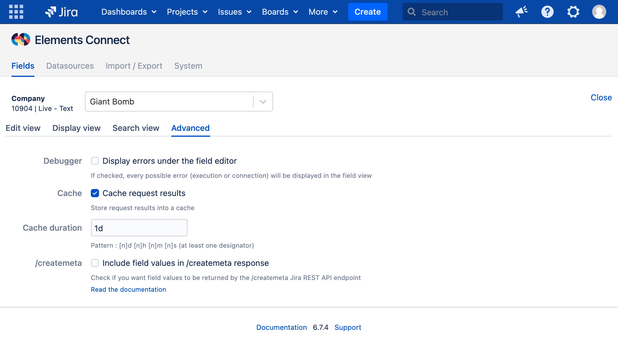 Elements Connect field configuration - Advanced tab - Any datasource except JQL.jpg
