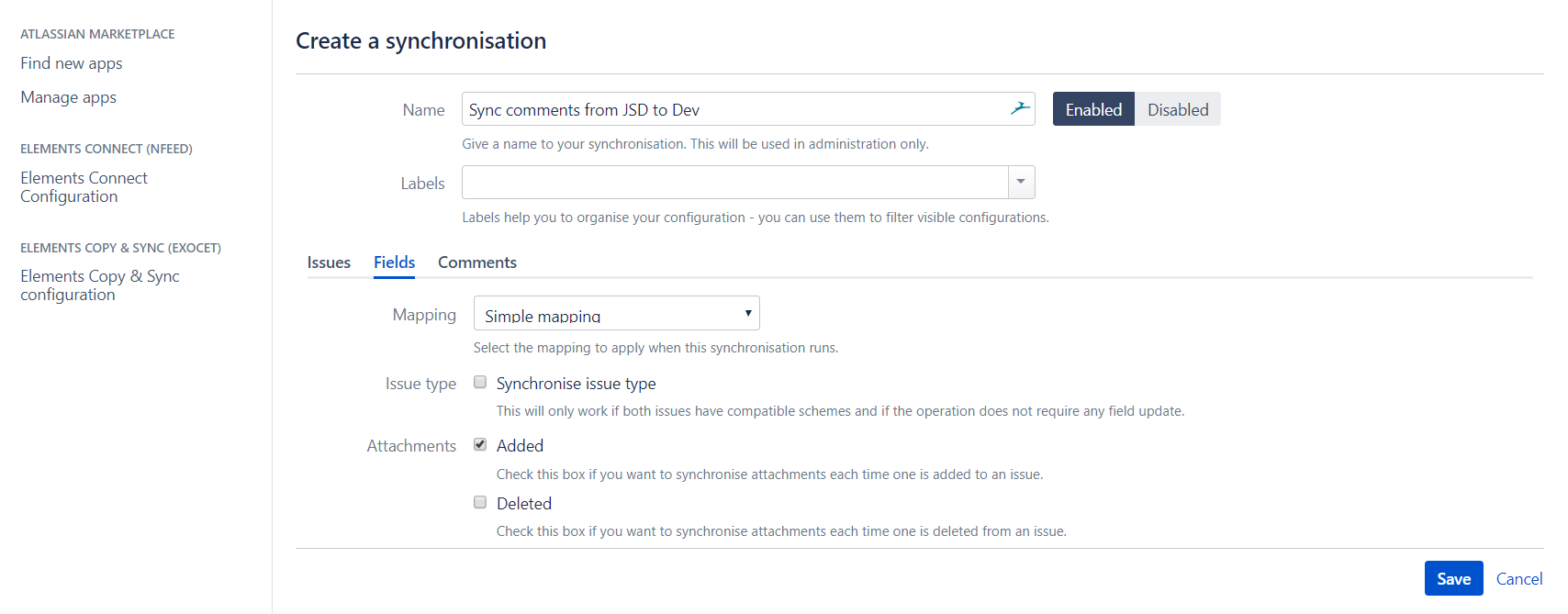 Synchronize comments from JSD to Jira