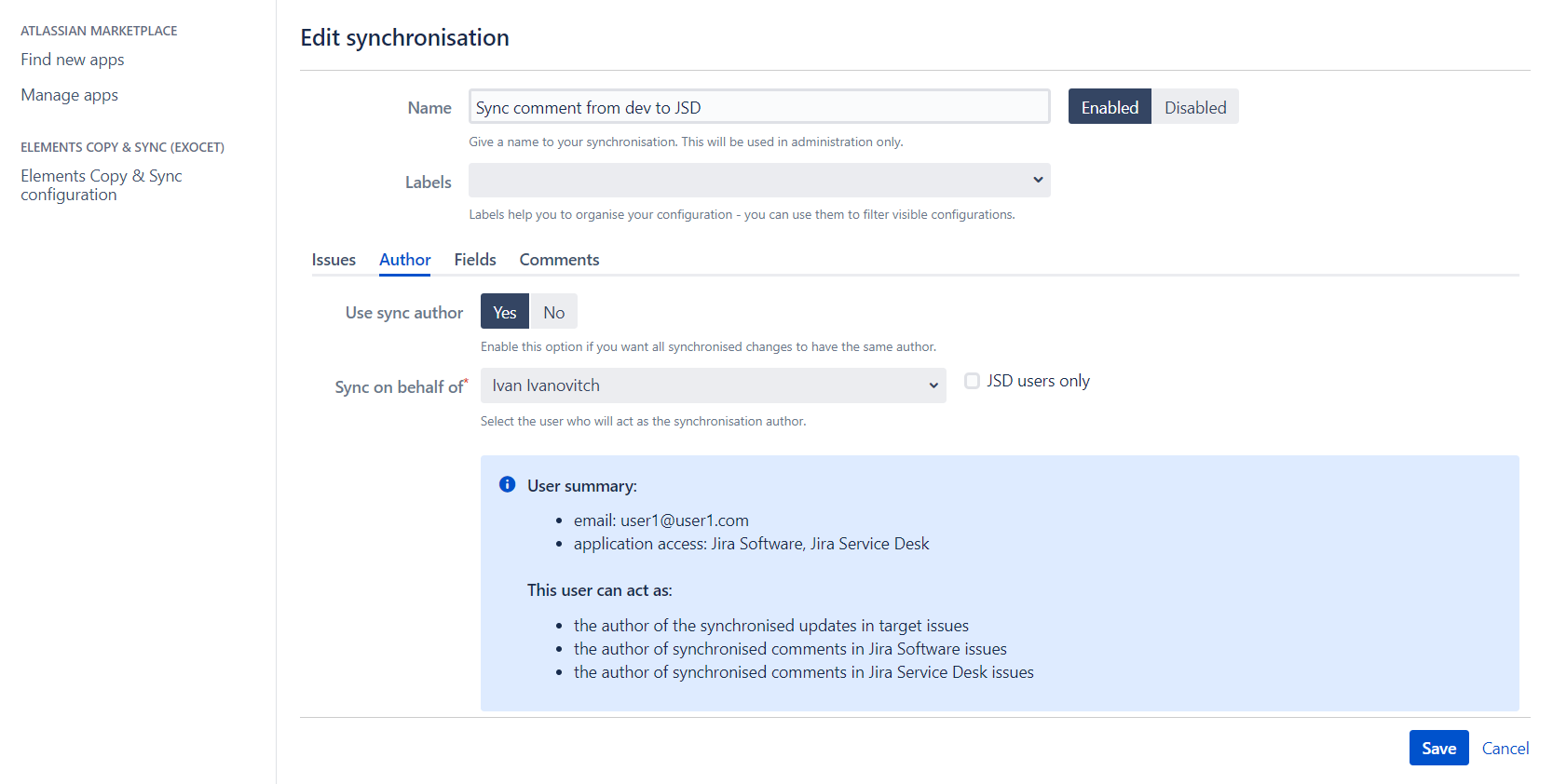 Synchronize comments from Jira to JSD