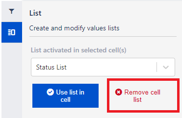 Remove list from a cell